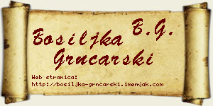 Bosiljka Grnčarski vizit kartica